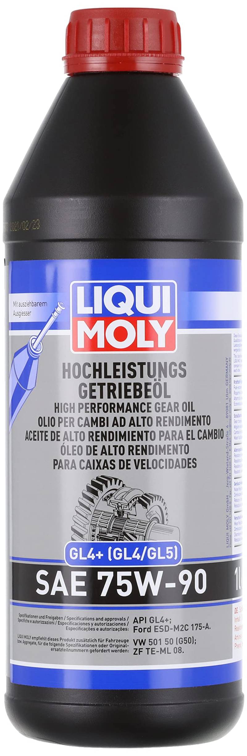 LIQUI MOLY Hochleistungs-Getriebeöl (GL4+) SAE 75W-90 | 1 L | Getriebeöl | Hydrauliköl | Art.-Nr.: 4434 von Liqui Moly