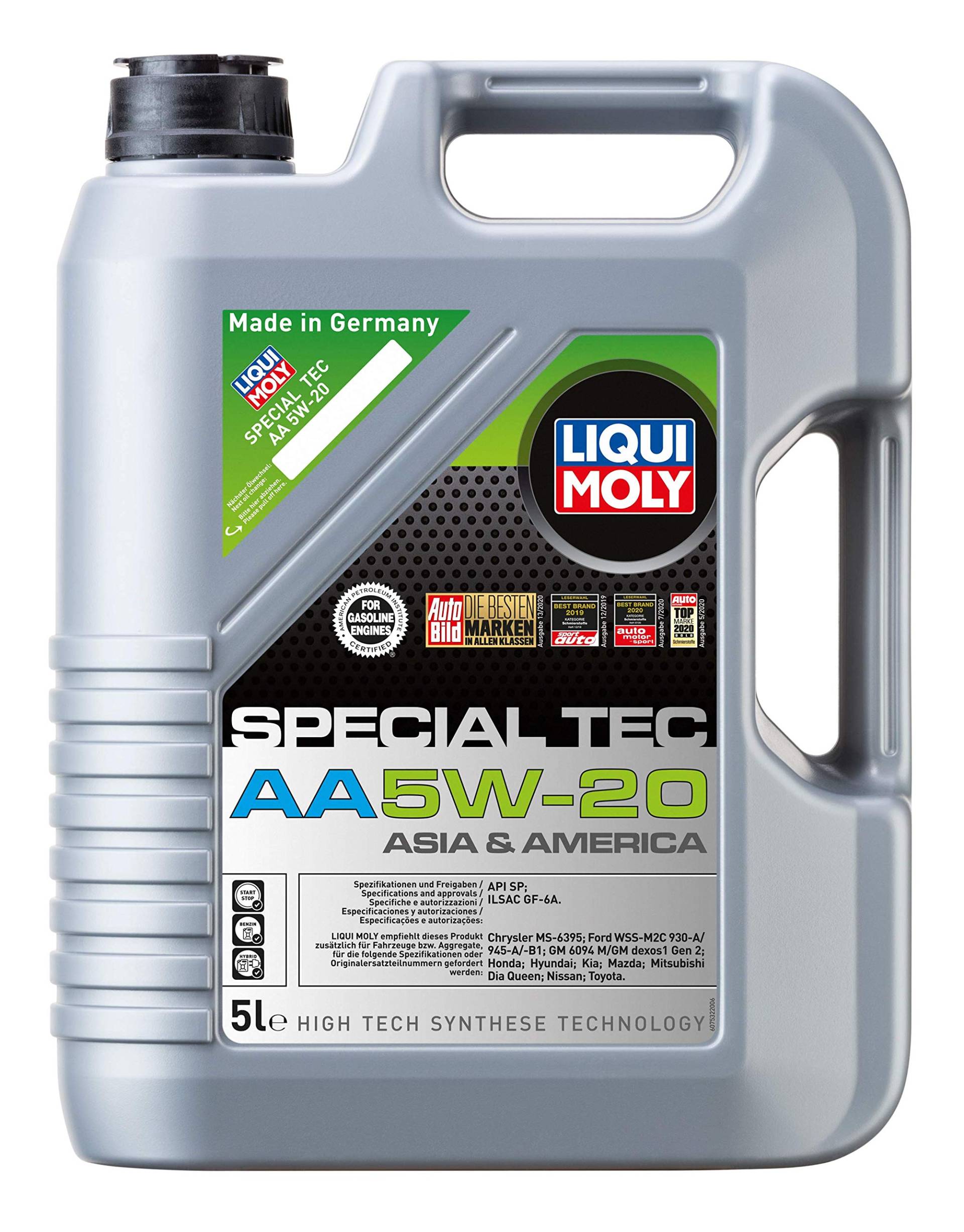 LIQUI MOLY Special Tec AA 5W-20 | 5 L | Synthesetechnologie Motoröl | Art.-Nr.: 7532, farblos LIQUI MOLY Special Tec AA 5W-20 | 5 L | Synthesetechnologie Motoröl | Art.-Nr.: 7532, farblos von Liqui Moly