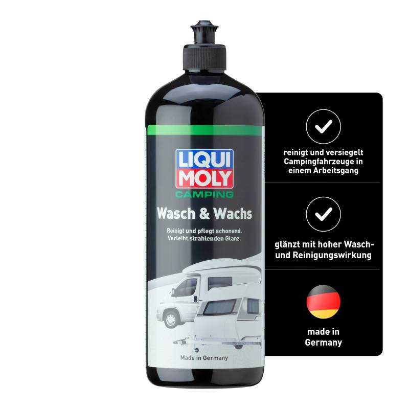 LIQUI MOLY Camping Wasch & Wachs | 1 L | Reinigung / Pflege / Wartung | Art.-Nr.: 21809, farblos von Liqui Moly