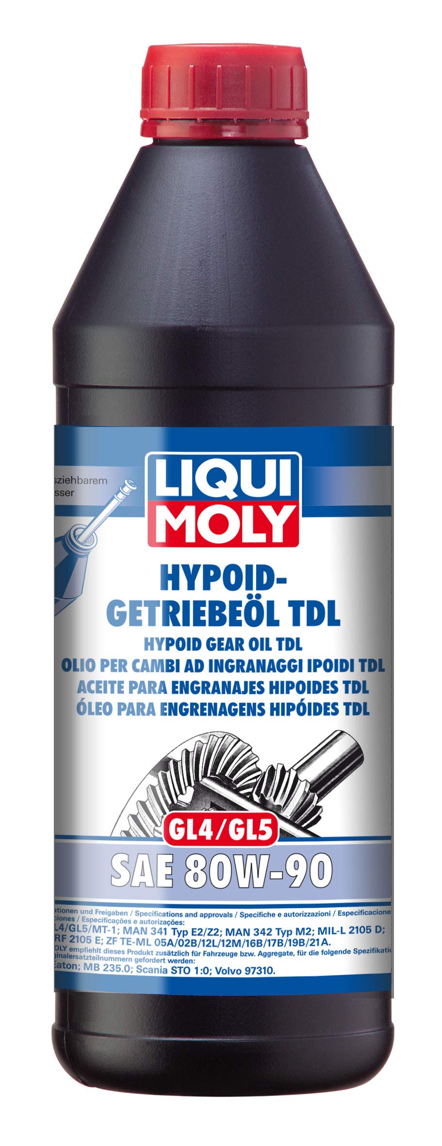 LIQUI MOLY Hypoid-Getriebeöl (GL4/5) TDL SAE 80W-90 | 1 L | Getriebeöl | Hydrauliköl | Art.-Nr.: 20645 von Liqui Moly