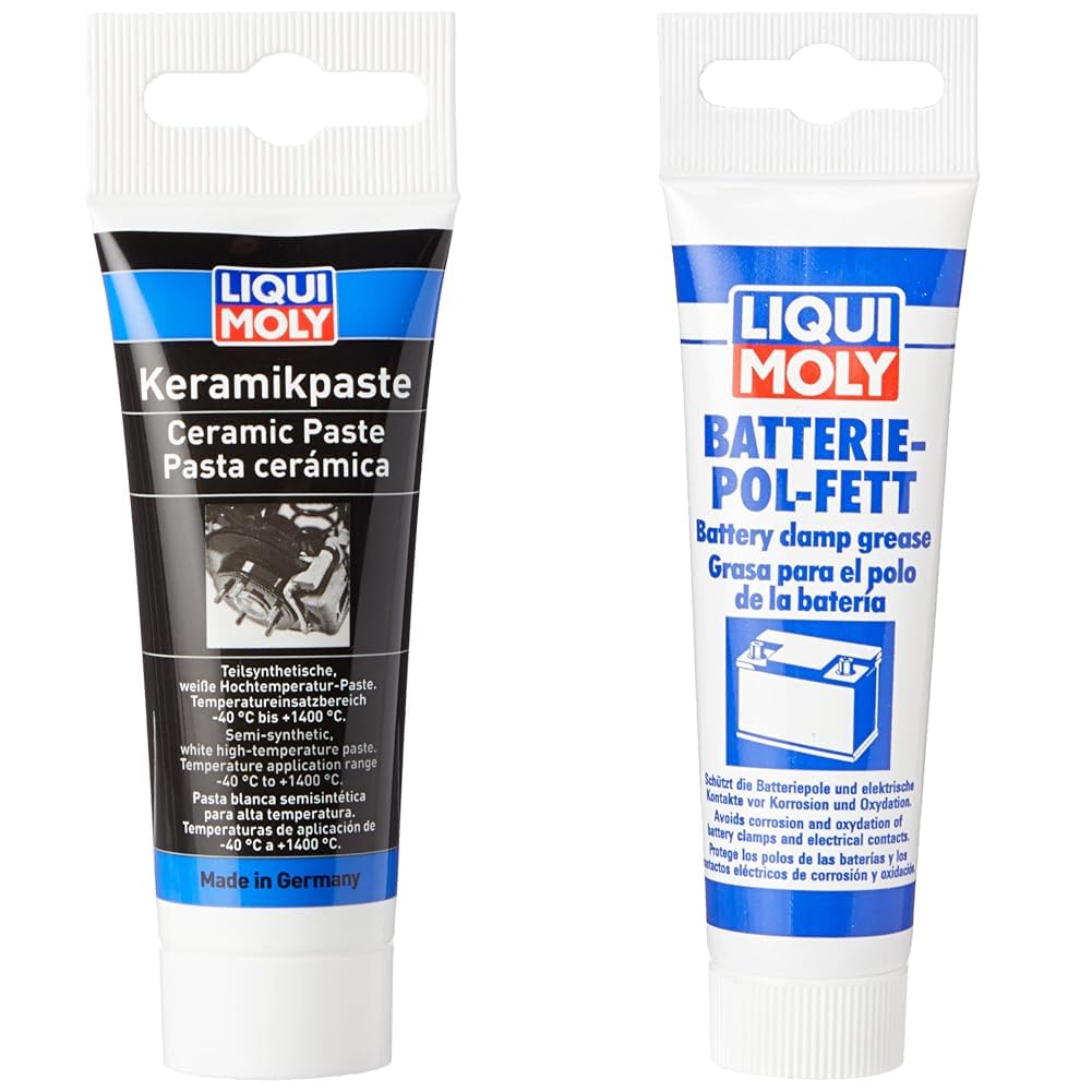Liqui Moly Keramikpaste | 50 g | Paste | Art.-Nr.: 3418 & Batterie-Pol-Fett | 50 g | Calcium Fett | Schmierfett | Art.-Nr.: 3140 von Liqui Moly