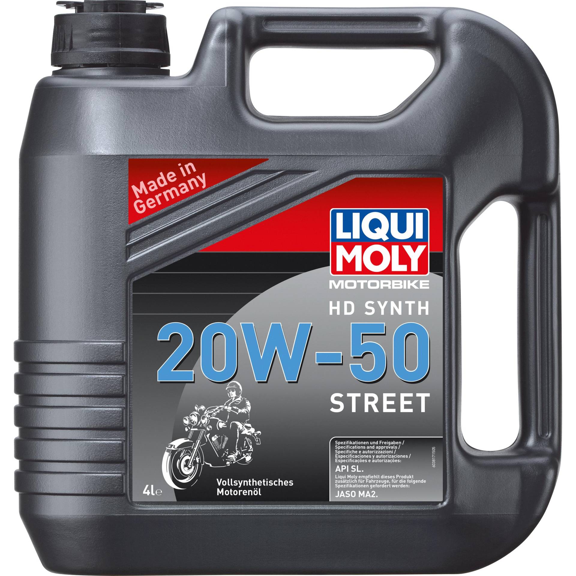 Liqui Moly Motoröl Motorbike 4T HD 20W-50 Street 4 Liter Liqui Moly Motoröl Motorbike 4T HD 20W-50 Street 4 Liter von Liqui Moly
