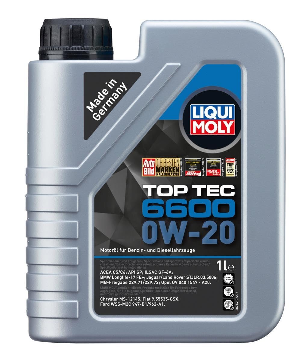 LIQUI MOLY Top Tec 6600 0W-20 | 1 L | Synthesetechnologie Motoröl | Art.-Nr.: 21440 von Liqui Moly