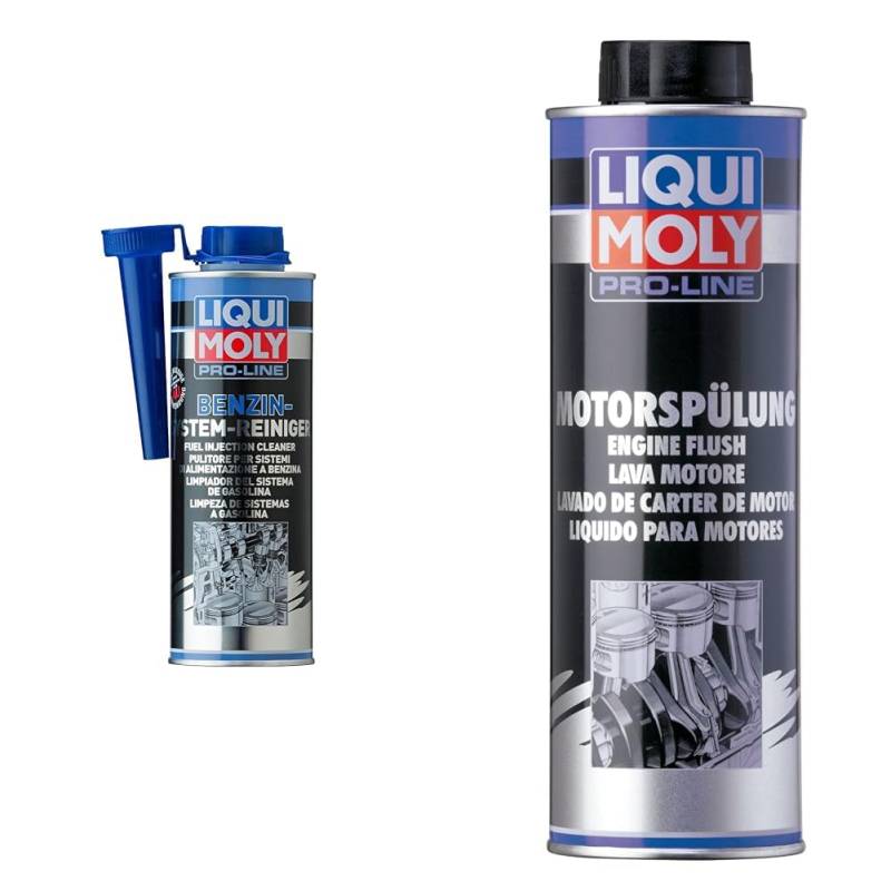 Liqui Moly Pro-Line Benzin-System-Reiniger | 500 ml | Benzinadditiv | Art.-Nr.: 5153 & Pro-Line Motorspülung | 500 ml | Öladditiv | Art.-Nr.: 2427 von Liqui Moly