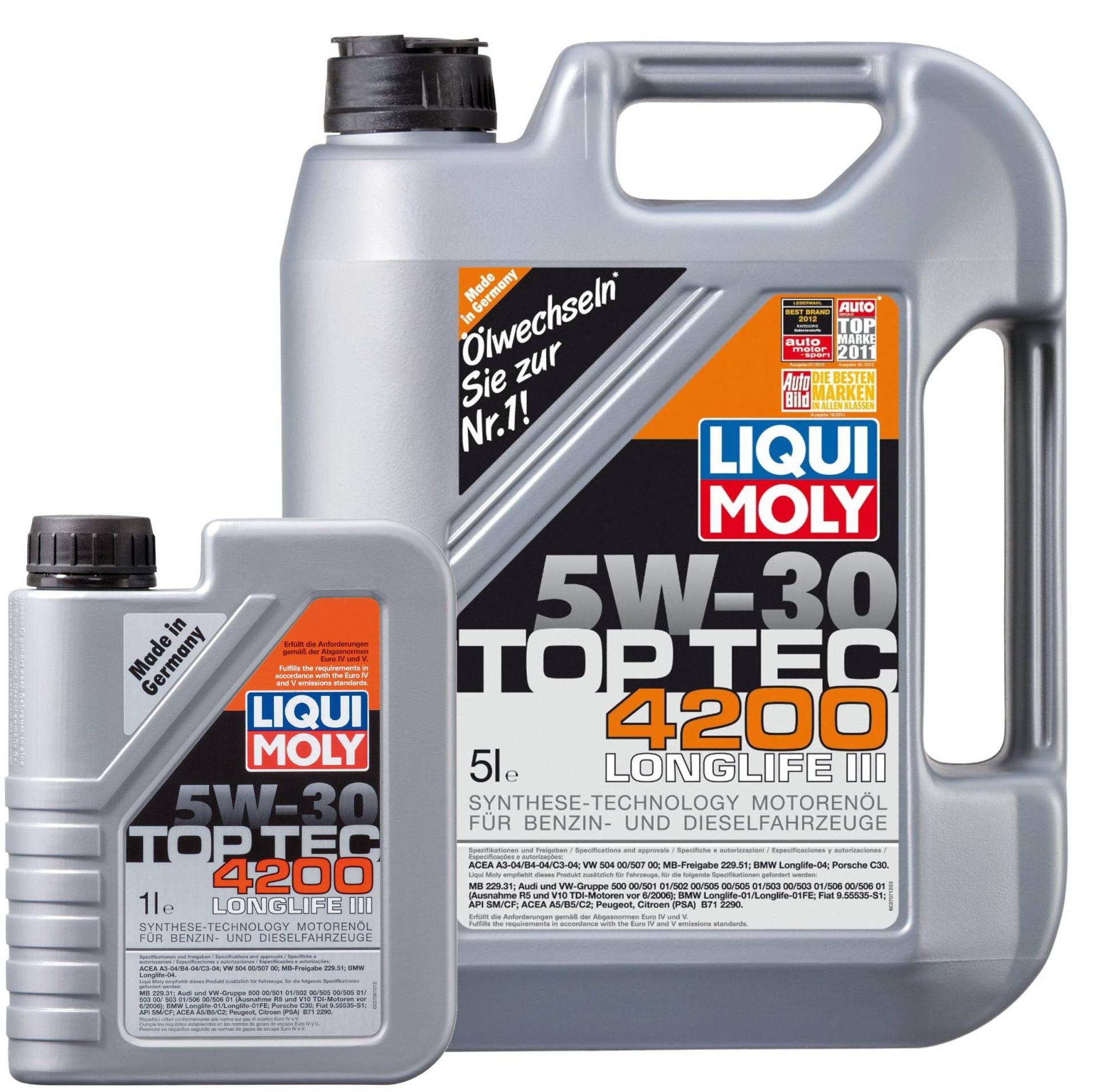 Liqui Moly Top Tec 4200 Motoröl 5W-30 6 Liter (5L+ 1L) von Liqui Moly