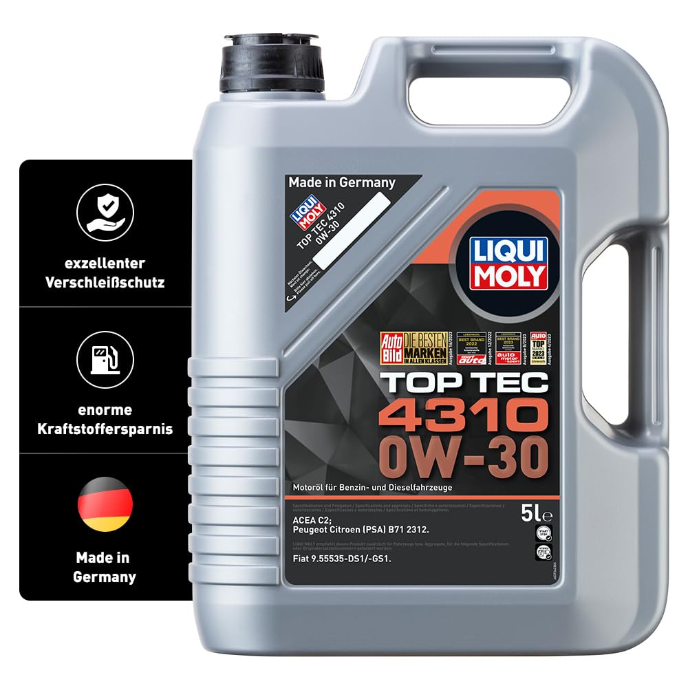 LIQUI MOLY Top Tec 4310 0W-30 | 5 L | Synthesetechnologie Motoröl | Art.-Nr.: 3736 LIQUI MOLY Top Tec 4310 0W-30 | 5 L | Synthesetechnologie Motoröl | Art.-Nr.: 3736 von Liqui Moly