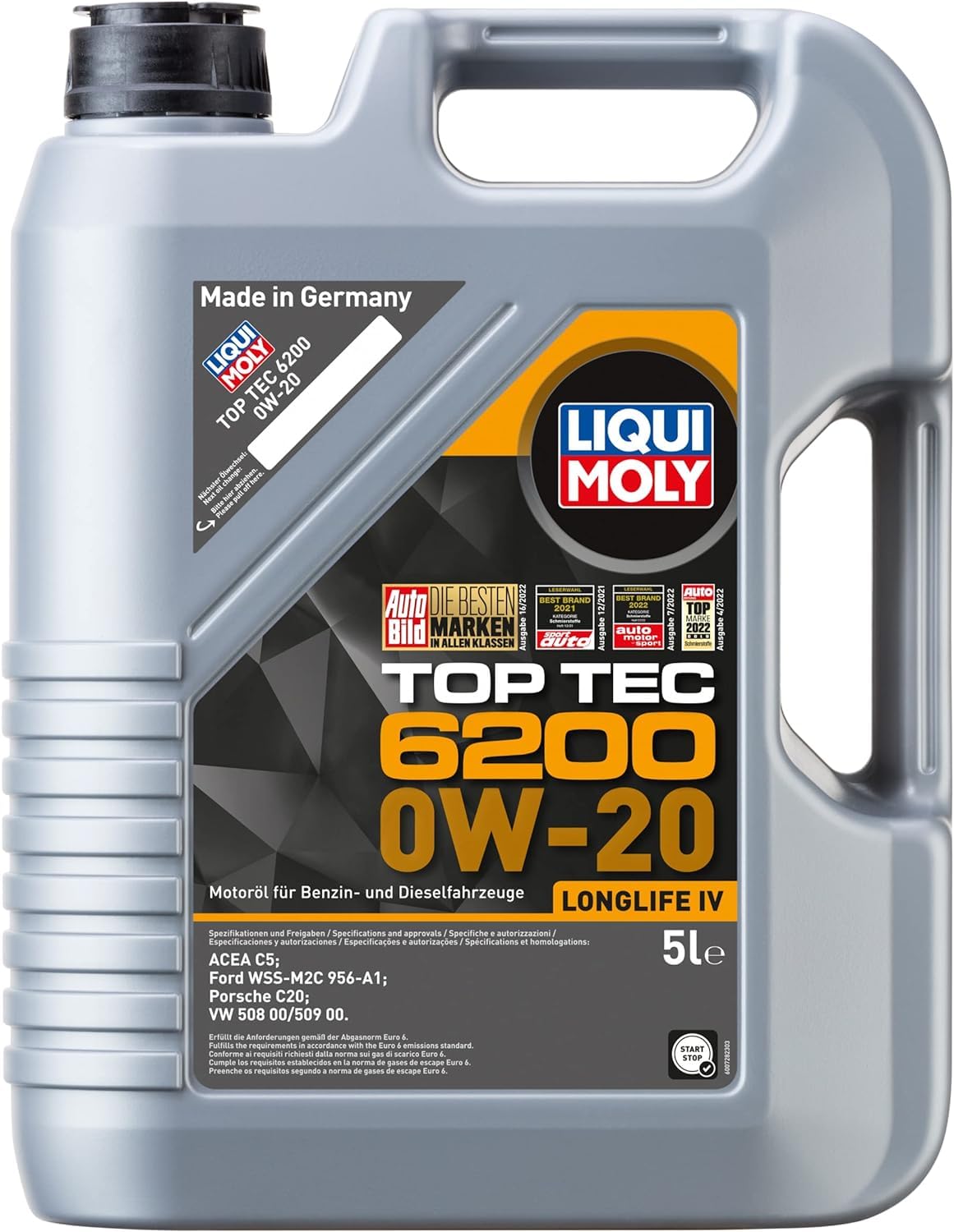 LIQUI MOLY Top Tec 6200 0W-20 | 5 L | Synthesetechnologie Motoröl | Art.-Nr.: 20781 von Liqui Moly