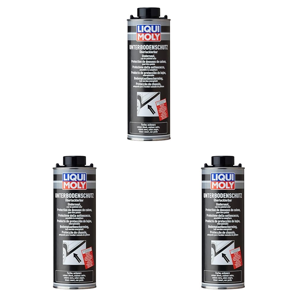 Liqui Moly Unterbodenschutz schwarz | 1 L | Karosserieschutz | Unterbodenschutz | Art.-Nr.: 6114 (Packung mit 3) von Liqui Moly