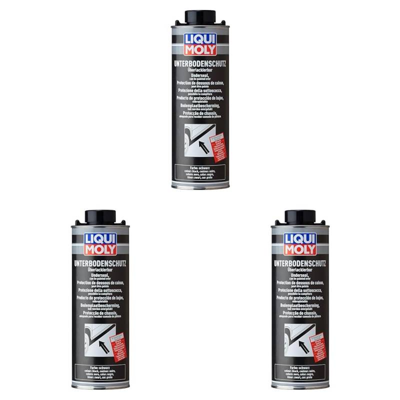 Liqui Moly Unterbodenschutz schwarz | 1 L | Karosserieschutz | Unterbodenschutz | Art.-Nr.: 6114 (Packung mit 3) von Liqui Moly