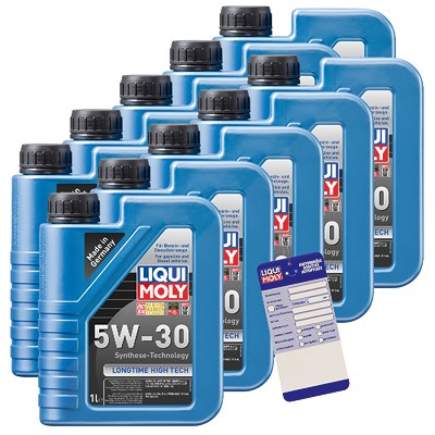 Liqui Moly 10x 1 L Longtime High Tech 5W-30 + Ölw.-Anhänger von Liqui Moly