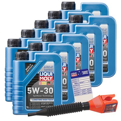 Liqui Moly 10x 1 L Longtime High Tech 5W-30 + Ölw.-Anhänger von Liqui Moly