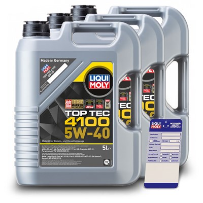 Liqui Moly 15 L Top Tec 4100 5W-40 + Ölwechsel-Anhänger von Liqui Moly