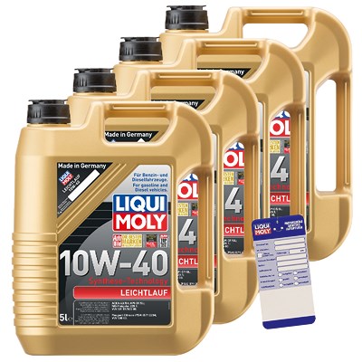 Liqui Moly 20 L Leichtlauf 10W-40 + Ölwechsel-Anhänger von Liqui Moly