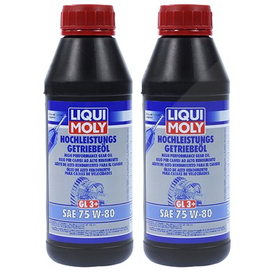 Liqui Moly 2x 500ml Hochleistungs-Getriebeöl GL3+ SAE 75W-80 [Hersteller-Nr. 4426] von Liqui Moly