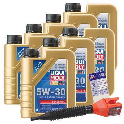 Liqui Moly 7x 1 L Longlife III 5W-30+ Ölw.-Anhänger+ Trichter von Liqui Moly