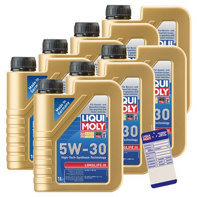 Liqui Moly 7x 1 L Longlife III 5W-30 + Ölwechsel-Anhänger von Liqui Moly