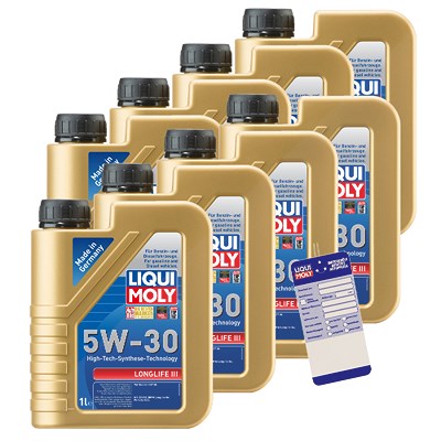 Liqui Moly 8x 1 L Longlife III 5W-30 + Ölwechsel-Anhänger von Liqui Moly