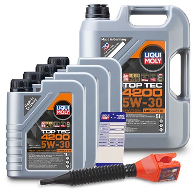 Liqui Moly 9 L Top Tec 4200 5W-30 + Ölw.-Anhänger + Trichter von Liqui Moly