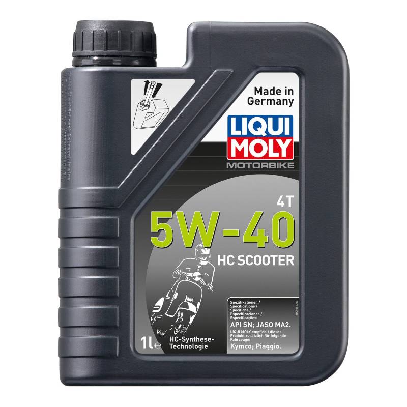 LIQUI MOLY Motorbike 4T 5W-40 HC Scooter | 1 L | Motorrad Synthesetechnologie Motoröl | Art.-Nr.: 20829, farblos von Liqui Moly