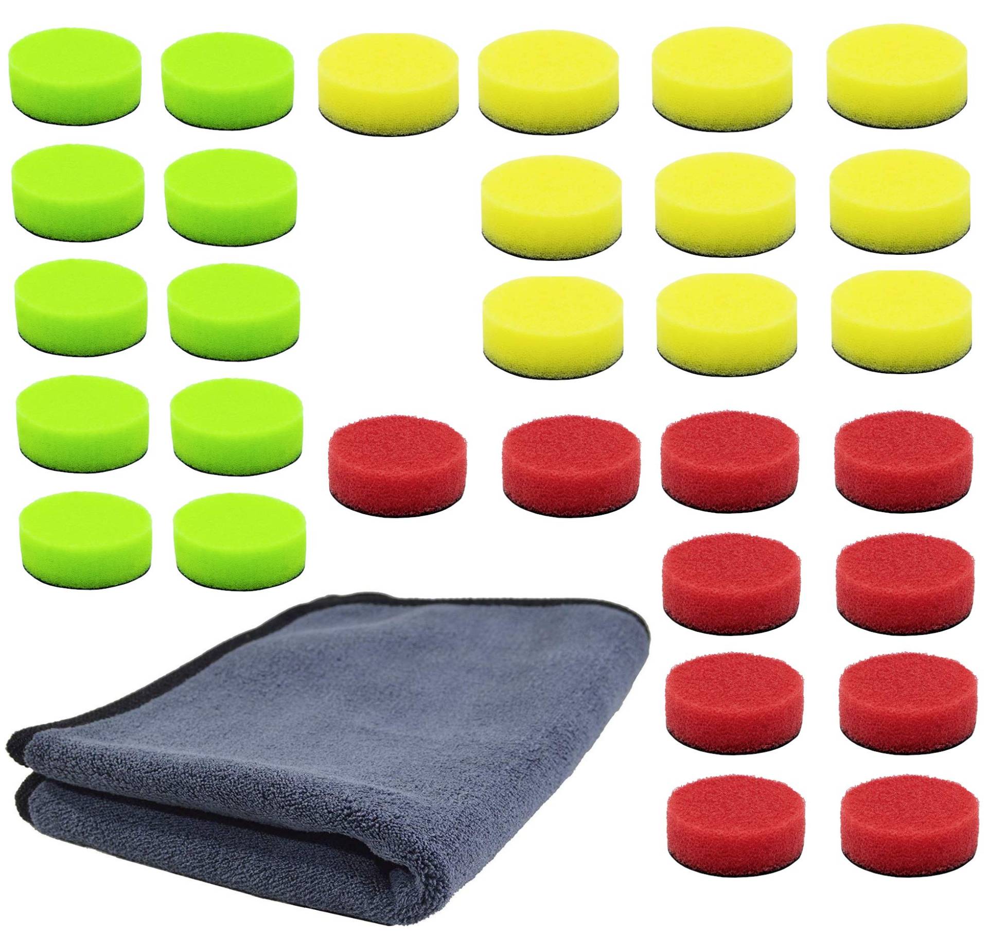 ADVANTUSE - Liquid Elements A1000 Pads 40mm Sparset - (10x grob 10x mittel 10x fein + Tuch) von Liquid Elements / ADVANTUSE