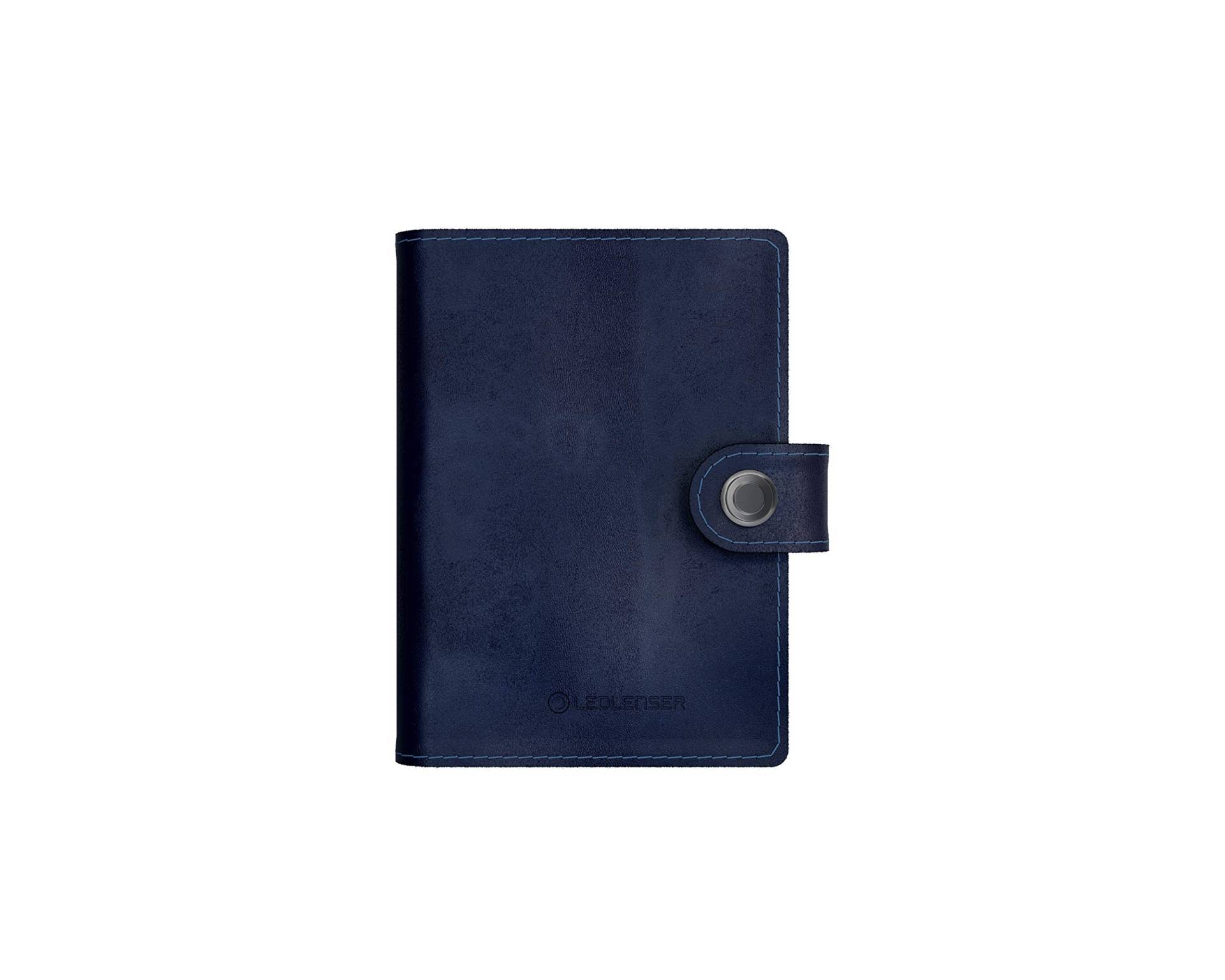 Ledlenser Lite Wallet Portemonnaie, Classic Midnight Blue, integrierter RFID-Schutz, aufladbares LED-Licht, 150 Lumen, Kartenhalter (Ausweise, Bankkarten, …), USB-C, Geldbörse, Kartenetui, Leder von Ledlenser