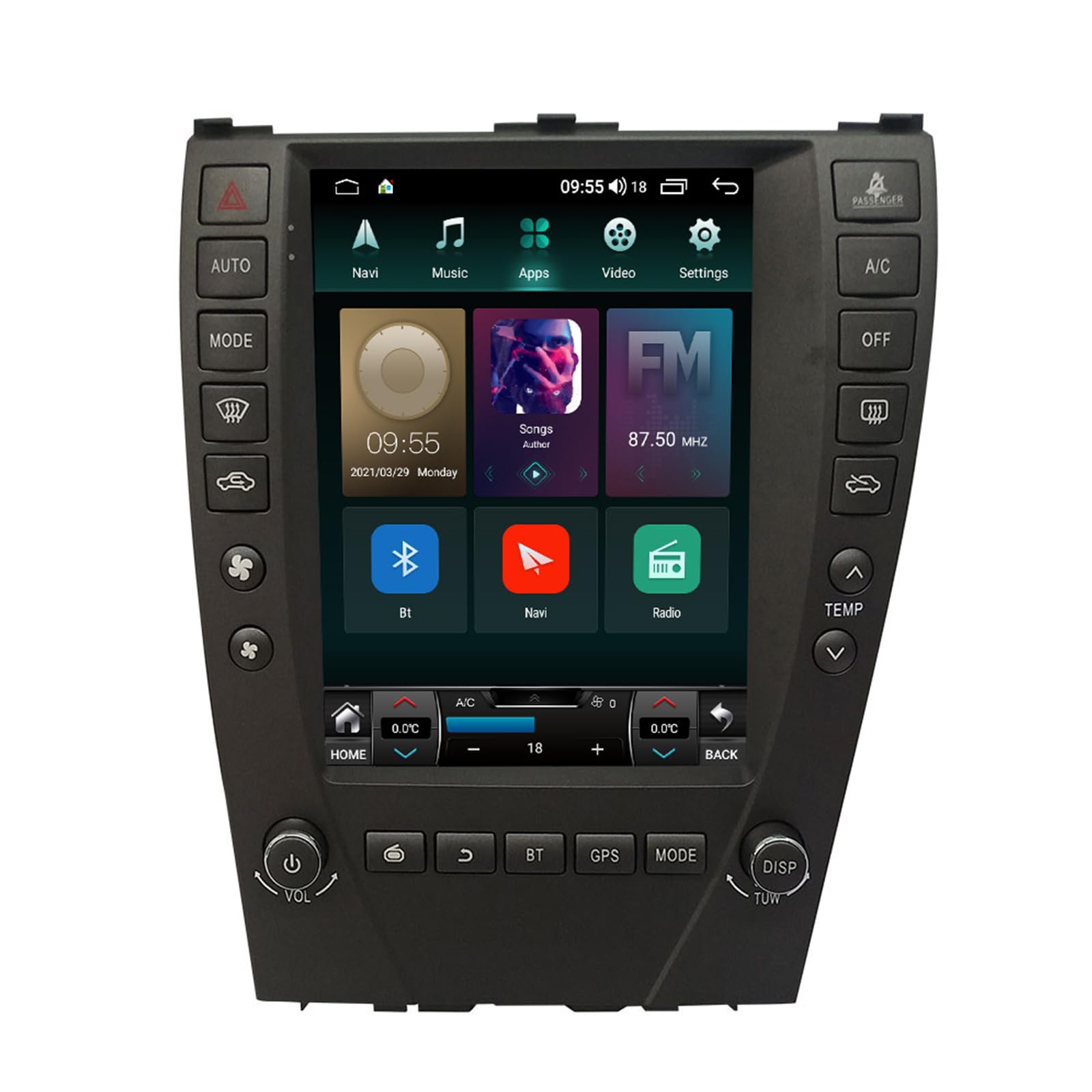 Android 14 Autoradio für Le-xus ES 2006–2012 mit kabellosem Carplay Android Auto 9,7 Zoll Touchscreen Autoradio unterstützt GPS/WLAN/Bluetooth/FM/SWC/Sprachsteuerung/Rückfahrkamera(Color:ts) von LiteGauge
