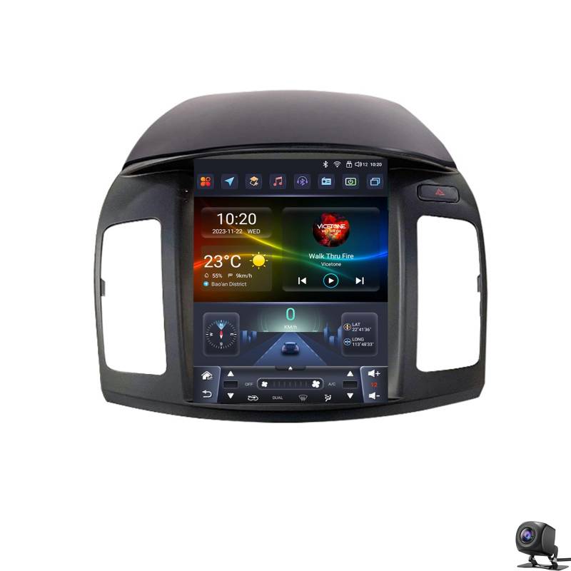 LiteGauge Android 14 Autoradio für Hyun-dai Elantra 2006–2011 mit kabellosem Carplay Android Auto, 9.7-Zoll-Touchscreen mit WiFi GPS Navi BT FM/RDS SWC Daul USB + AHD-Rückfahrkamera(Size:TS2,Color:b) von LiteGauge