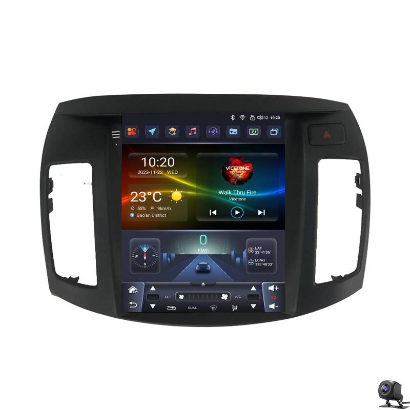LiteGauge Android 14 Autoradio für Hyun-dai Elantra 2006–2011 mit kabellosem Carplay Android Auto, 9.7-Zoll-Touchscreen mit WiFi GPS Navi BT FM/RDS SWC Daul USB + AHD-Rückfahrkamera(Size:TS6,Color:a) von LiteGauge