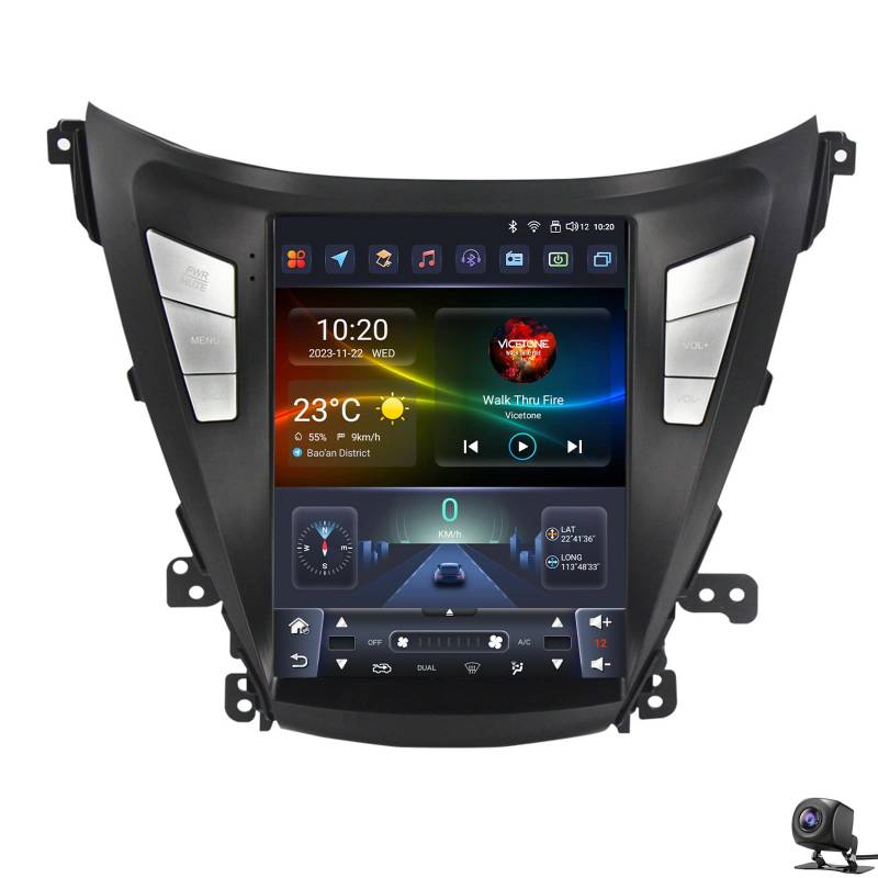 LiteGauge Android 14 Autoradio für Hyun-dai Elantra 2011-2016, 9.7 Zoll HD Touchscreen Stereo Upgrade kabelloses Carplay Android Auto Rückfahrkamera GPS-Navigation 5G WiFi Bluetooth FM(Color:ts) von LiteGauge