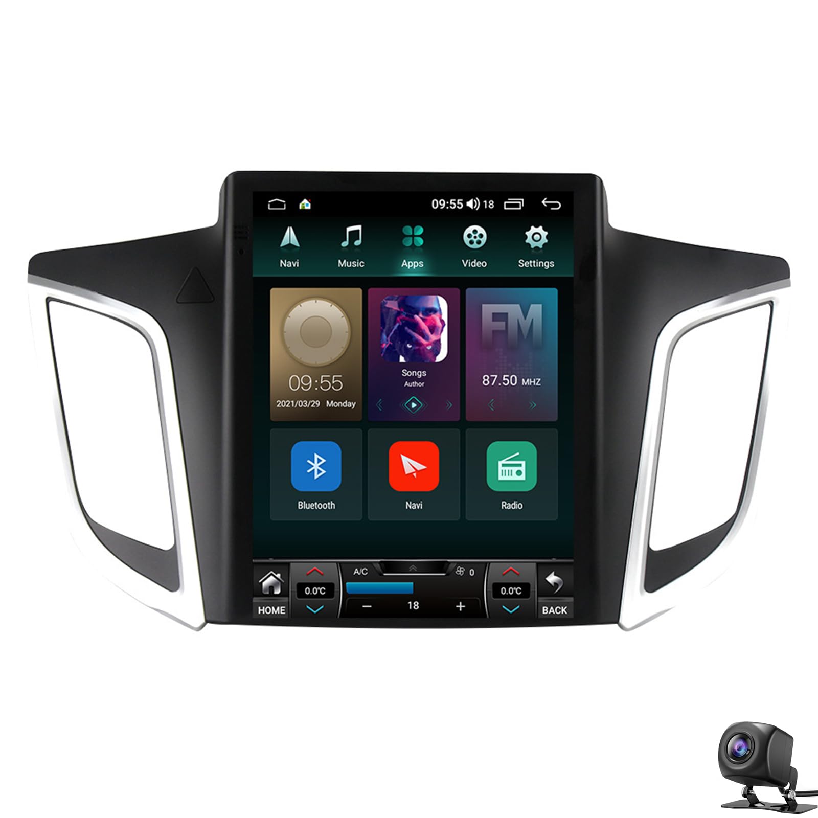 LiteGauge Android 14 Doppel Din Autoradio für Hyun-dai ix25 2014-2018, 9,7-Zoll Touchscreen mit kabellosem Carplay Android Auto Bluetooth FM GPS Navi HiFi WiFi SWC Rückfahrkamera Mikrofon(Color:ts) von LiteGauge