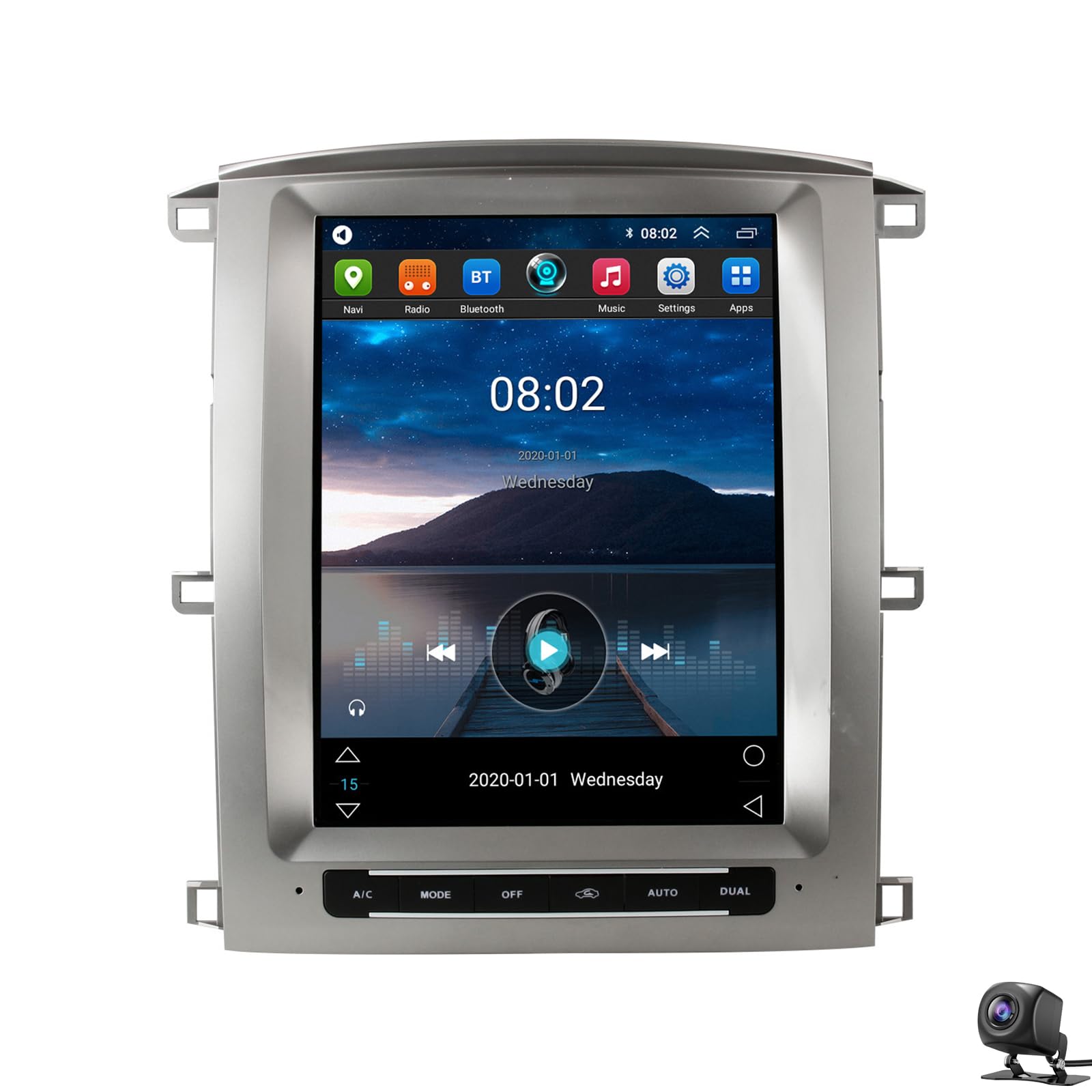 LiteGauge Autoradio Stereo für LC100 Le-xus LX470 2002-2007 Ersatz-Headunit 12,1-Zoll-Touchscreen Carplay Android Auto Tesla-Stil GPS-Navigation Multimedia Player(Color:8 CORE 2+32) von LiteGauge