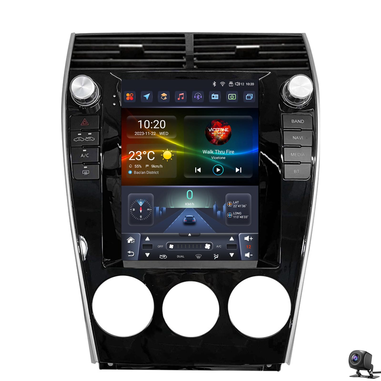 LiteGauge für Ma-zda 6 2004-2015 Android 14 Autoradio Stereo Wireless Carplay Android Auto 9 Zoll HD Touchscreen GPS-Navigation Headunit WiFi EQ Mehrere UI SWC AHD Rückfahrkamera Canbus(Color:TS7) von LiteGauge