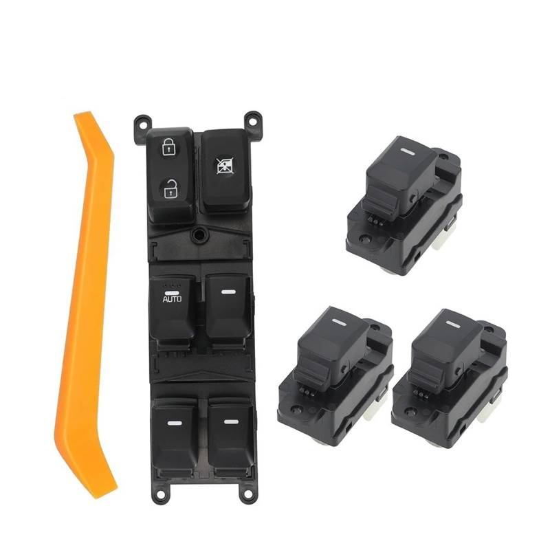 Elektrischer Fensterheberschalter 93570-1W157 Für Kia Für Rio 2015 2016 2017 Auto Vorne Links Fahrerseite Elektrische Fensterheber Schalter 935701W157(A Set 4PCS) von Litemai