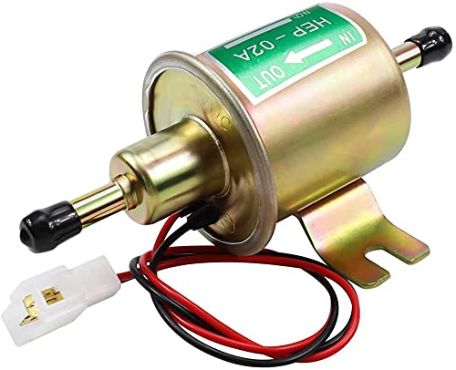 Litensh Universelle elektrische Kraftstoffpumpe, Hochleistungsdruck Gas Diesel Inline Niederdruck Metallpumpe Modul Schraube Befestigungsdraht Inline für Benzin und Diesel HEP-02A (Gold) von Litensh