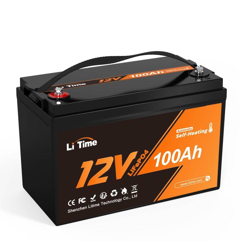 LiTime 12V 100Ah LiFePO4 Batterie mit Selbstwärmefunktion, -20°C bis 50°C Tieftemperatur-Ladung, 100A BMS, 4000-15000 Zyklen, 10 - Jahre Lebensdauer - Ideal für Wohnmobil, Solaranlagen, Camping von Litime