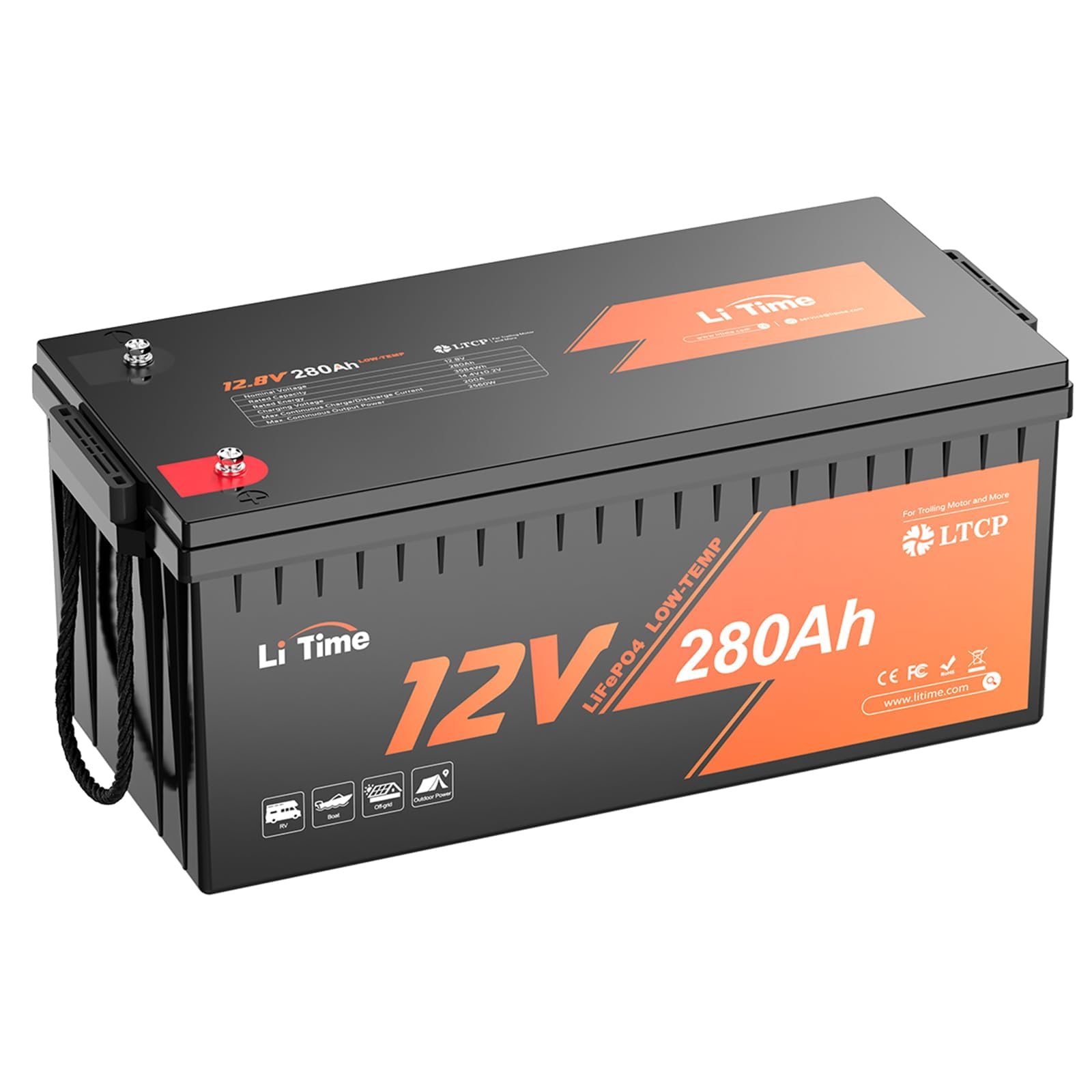LiTime 12V 280Ah Plus LiFePO4 Batterie mit Integriertem 200A BMS und Niedrigtemperatur-Schutz, Max 3584Wh, 15000 Tiefenzyklen – Ideal für Solaranlagen, Wohnmobile, Camping LiTime 12V 280Ah Plus LiFePO4 Batterie mit Integriertem 200A BMS und Niedrigtemperatur-Schutz, Max 3584Wh, 15000 Tiefenzyklen – Ideal für Solaranlagen, Wohnmobile, Camping von Litime