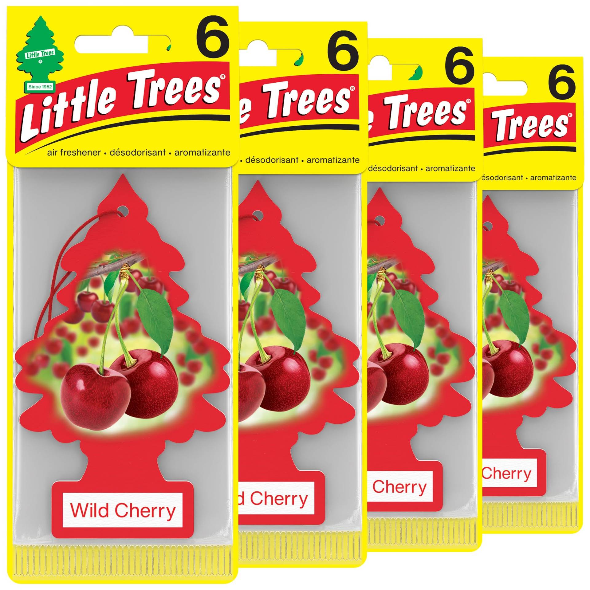 LITTLE TREES Lufterfrischer Auto Lufterfrischer Hängender Baum bietet lang anhaltenden Duft für Auto oder Zuhause Wilde Kirsche 24 Lufterfrischer von Little Trees