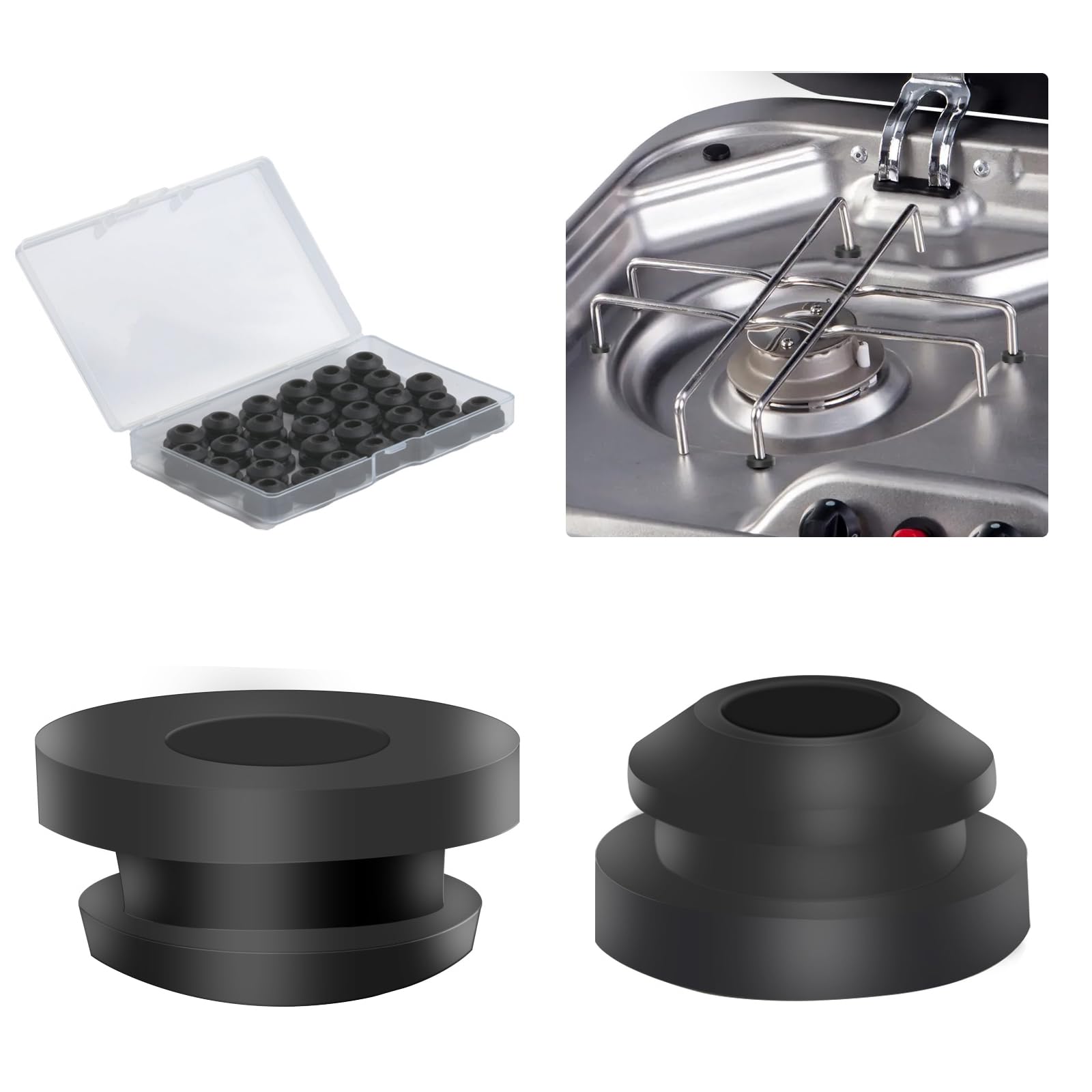 30 x Gummidurchführungen, Wohnmobil Gasherd Topfträgergummis, Rostgummifüße Gummitüllen für Topfstützen, Gummistopfen Gummipfropfen Kompatible mit Dometic Smev Thetford 5mm Stangen Wohnmobil Zubehör 30 x Gummidurchführungen, Wohnmobil Gasherd Topfträgergummis, Rostgummifüße Gummitüllen für Topfstützen, Gummistopfen Gummipfropfen Kompatible mit Dometic Smev Thetford 5mm Stangen Wohnmobil Zubehör von LiuHancsqd