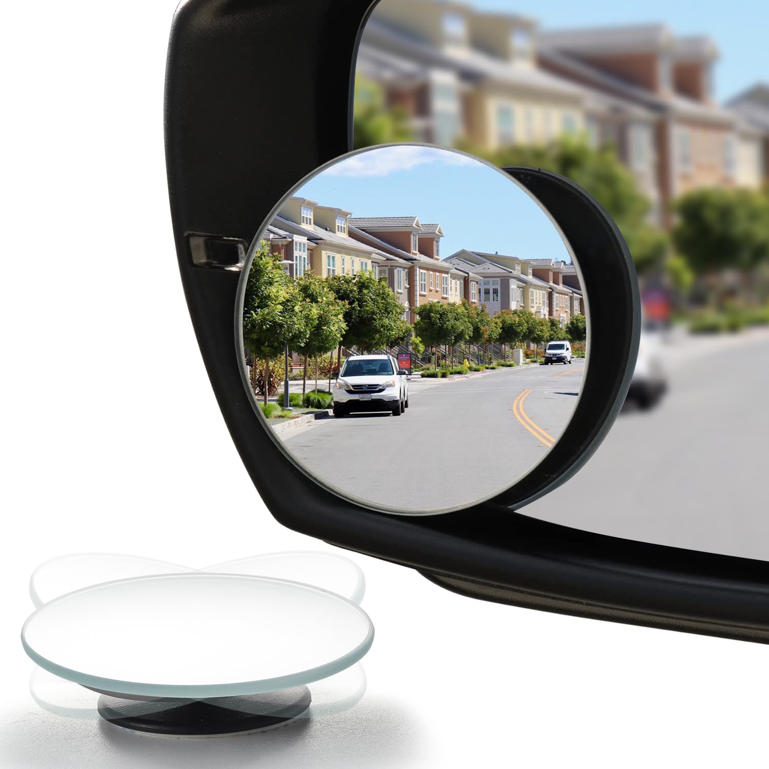 LivTee Blind Spot Mirror, 2" Round HD Glass Frameless Convex Rear View Mirror with wide angle Adjustable Stick for Cars SUV and Trucks, Pack of 2 LivTee Blind Spot Mirror, 2" Round HD Glass Frameless Convex Rear View Mirror with wide angle Adjustable Stick for Cars SUV and Trucks, Pack of 2 von LivTee