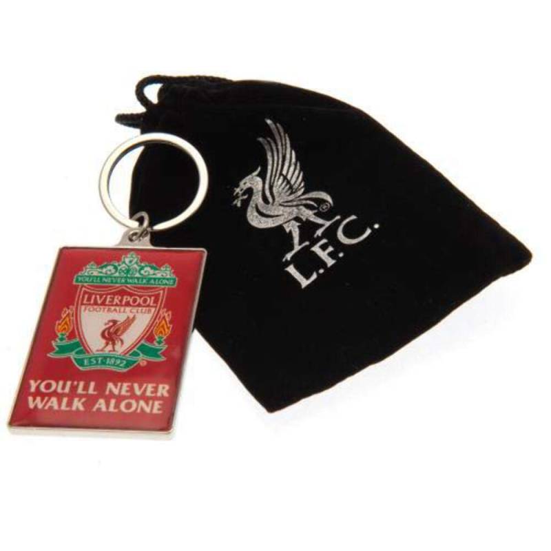 Liverpool Offizieller FC You'll Never Walk Alone Schlüsselanhänger mit Samtbeutel, Rot/Ausflug, einfarbig (Getaway Solids) von Liverpool FC