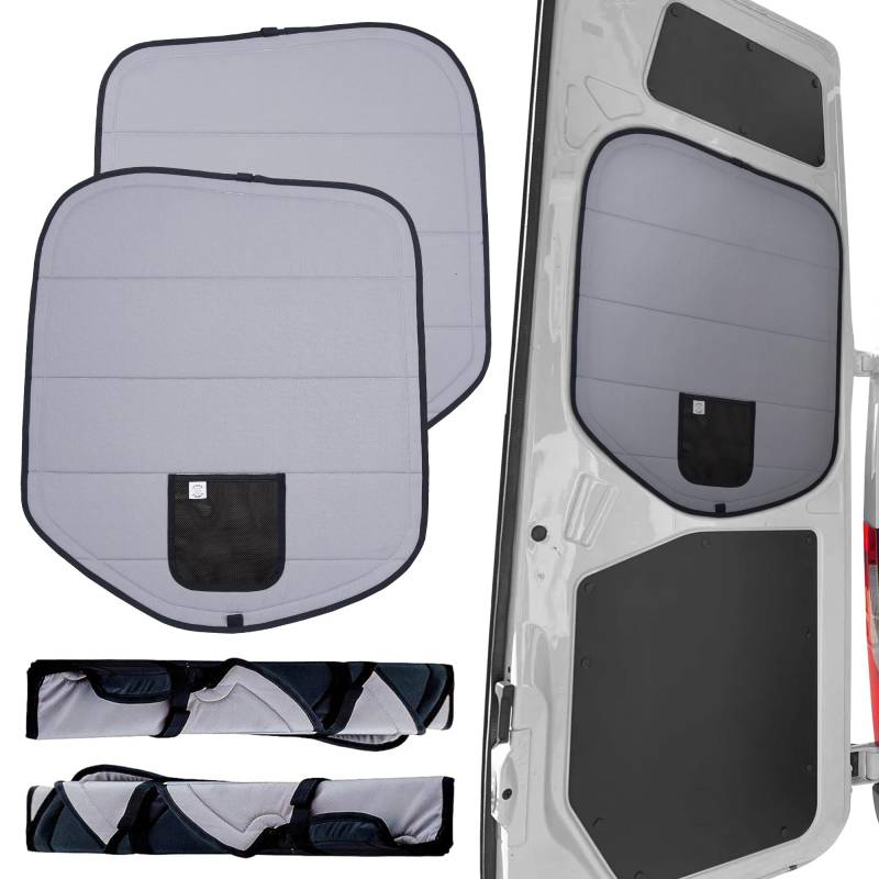 Living in a Bubble Isolierte Verdunkelungs-Heckfensterabdeckungen für Mercedes Sprinter (2019-Aktuell) – Unverzichtbares Duo für Ihr mobiles Zuhause (Paar) von Living in a Bubble