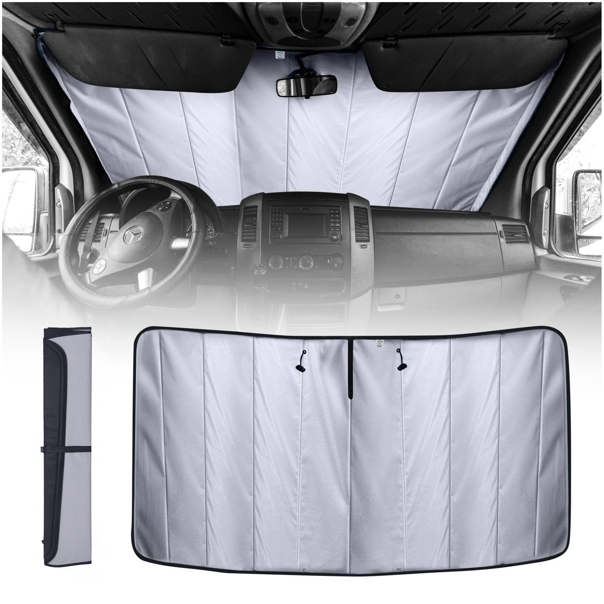 Living in a Bubble Isolierte Verdunkelungs-Windschutzscheibenabdeckung für Mercedes Sprinter NCV3 & VS30 (2007-Current) - Der unverzichtbare Sonnenschutz und Komfort für Ihr Van-Leben! von Living in a Bubble