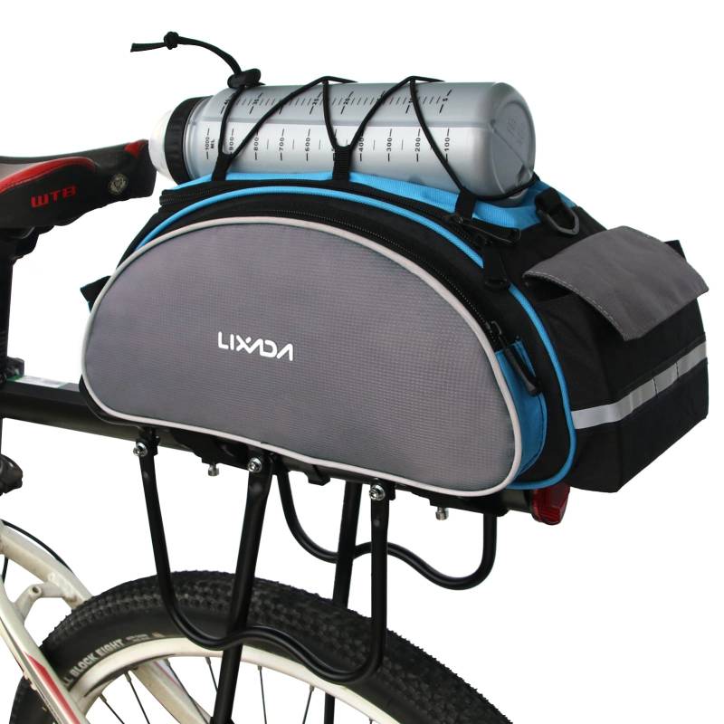 Lixada Fahrrad Gepäckträgertasche,13L Multifunktionale Erweiterbare wasserdichte MTB Fahrradtaschen Gepäckträger Fahrradträgertasche Umhängetasche von Lixada