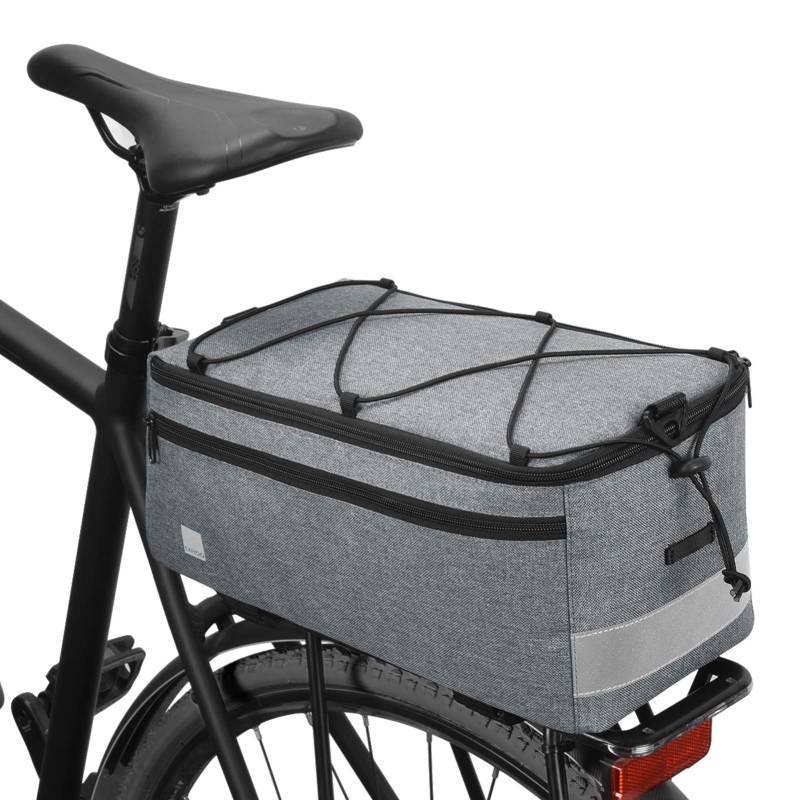 Lixada Fahrradtasche Isolierte Kofferraumkühlertasche, 8L Fahrrad-hintere Sitztasche mit reflektierender, Gepäckträger-Pannier-Tasche, 36 * 15 * 8 cm (Grau) von Lixada