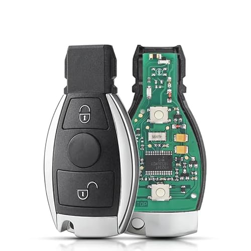 Lizbn 2-Tasten Autoschlüssel Gehäuse Autoschlüssel Fernbedienung Ersatz Schlüsselkoffer passend für Mercedes Benz A B C CL CLK CLS E G GL M R S SL mit Klinge BGA 433MHz FSK Programmierbar von Lizbn