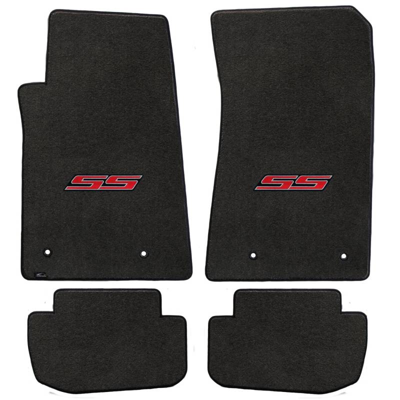 2010-2015 Camaro Ebony Black Front & Rear Floor Mats - Red SS Logos by Lloyd Mats von Lloyd Mats