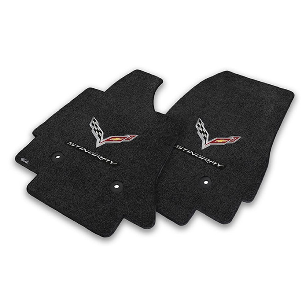 C7 Corvette Stingray Fußmatten - Flaggen mit Stingray Schrift: schwarz von Lloyd Mats C7 Corvette Stingray Fußmatten - Flaggen mit Stingray Schrift: schwarz von Lloyd Mats von Lloyd Mats