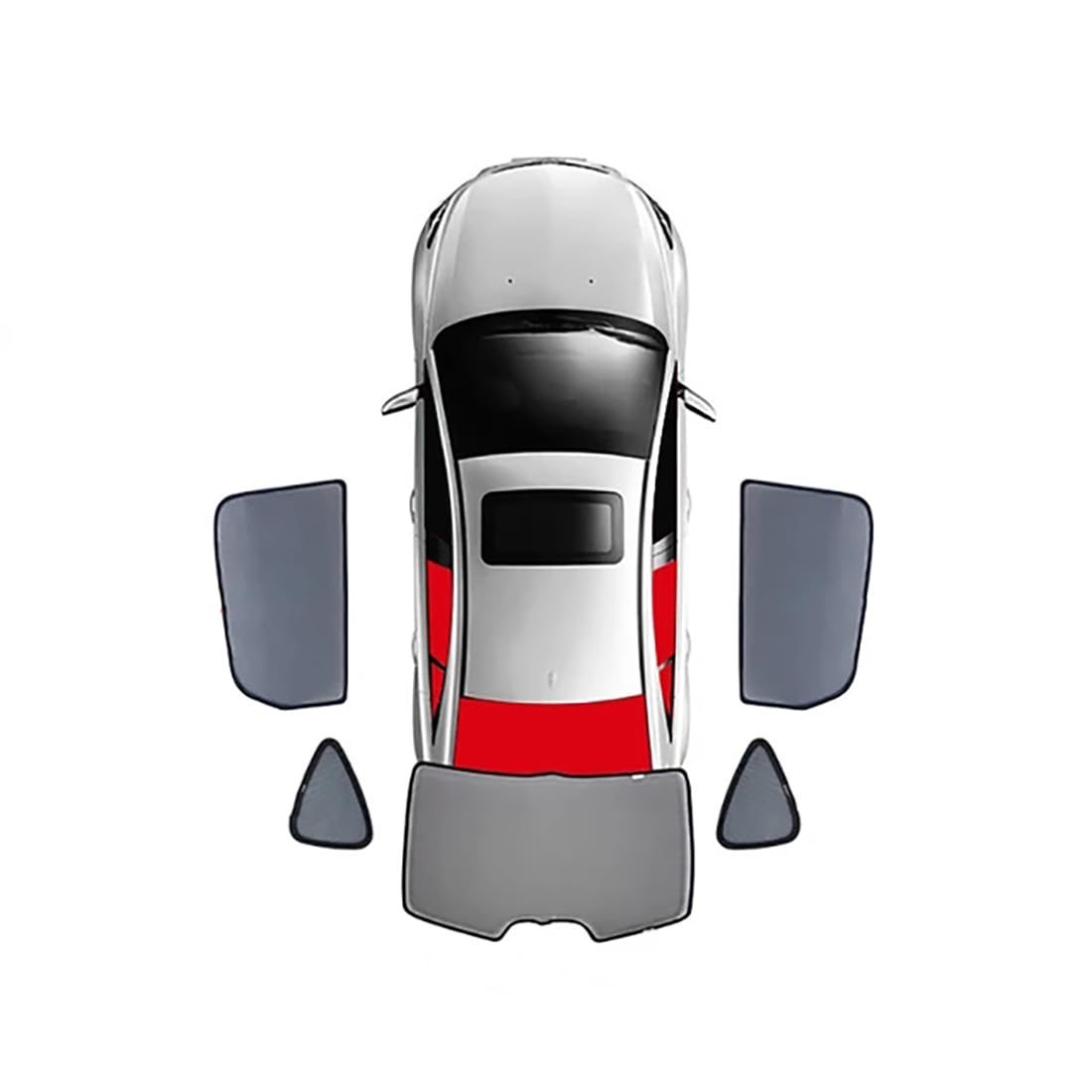 Magnetischer Auto-Sonnenschutz für Audi Q3 8U 2011-2018,Auto-4-Seiten-Fenster-Visier,vorderer und Hinterer Windschutzscheiben-Sonnenschutz,5PCS Rear Train Back von Lmmdhi