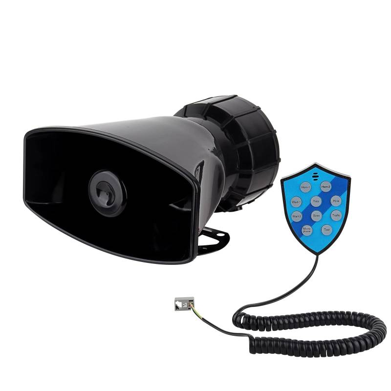 12V 100W 9 Tone Sound Sirene, LncBoc 125db Auto Sirene Fahrzeug Horn Mit Lautsprechersystem, Auto Siren Lautsprecher von LncBoc