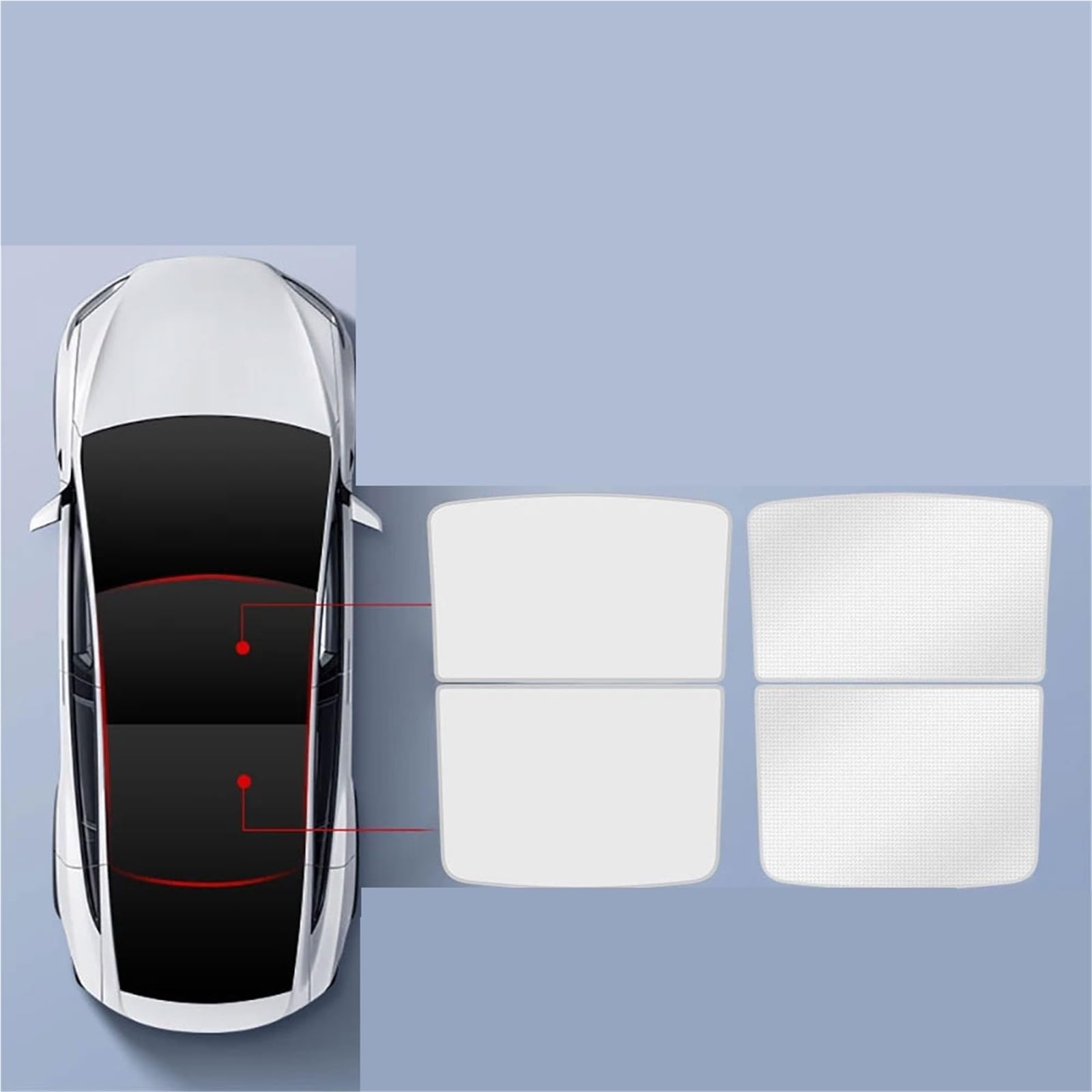 Auto Sonnenblende EIS Tuch Schnalle Sonne Pare Glas Vorne Hinten Dachfenster Schiebedach Sonnenschirme Für Tesla Für Modell 3 Highland 2024 Für Modell Y(My White) von Lnojxxk